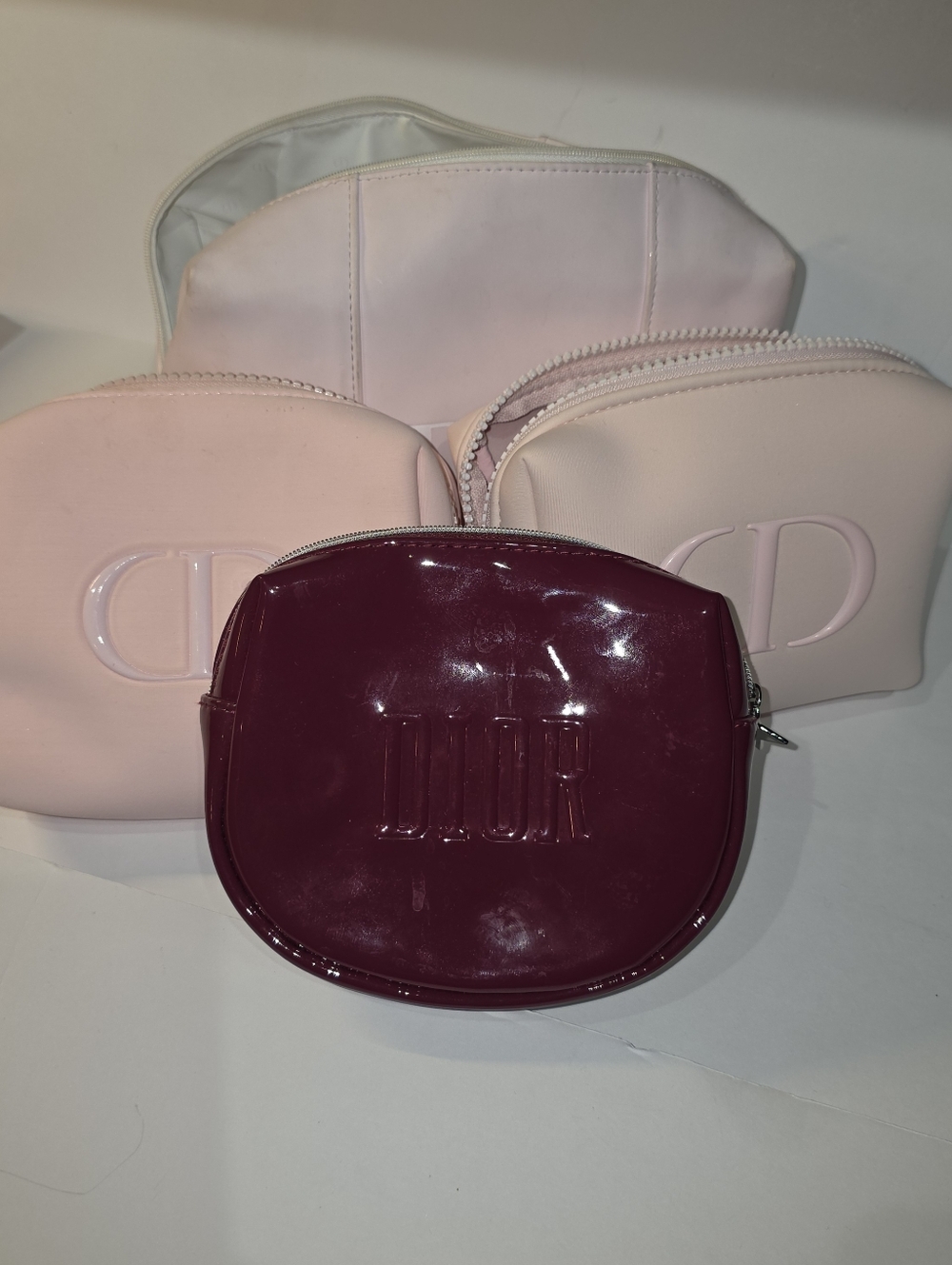 Dior Miss Dior Cosmetic Bag Lot Travel Makeup Pouch Toiletry Organizer Set of 5 - Picture 12 of 16